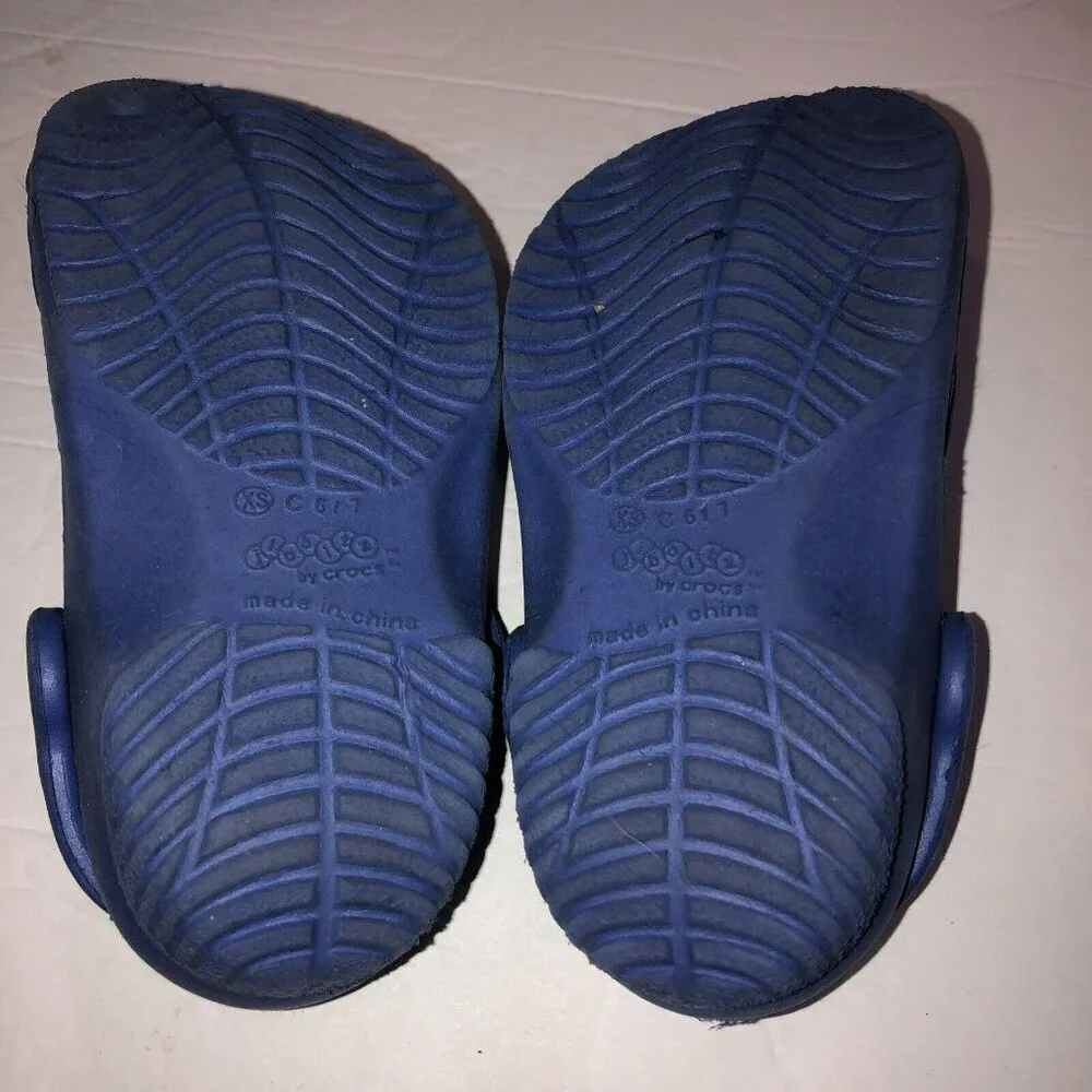 Crocs Jibbitz Kids Boys Girls Toddler XS 6/7 Blue Rubber Sandals Clogs Shoes